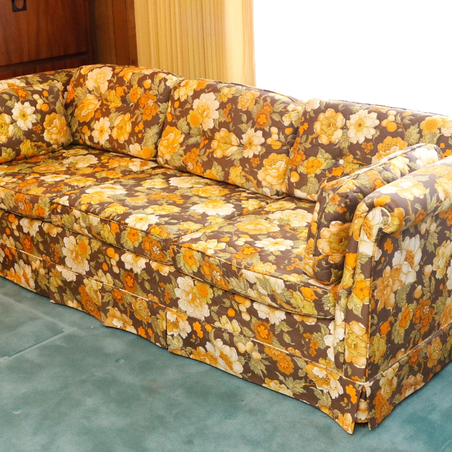 Vintage Franklin Furniture Co. Floral Upholstered Sofa