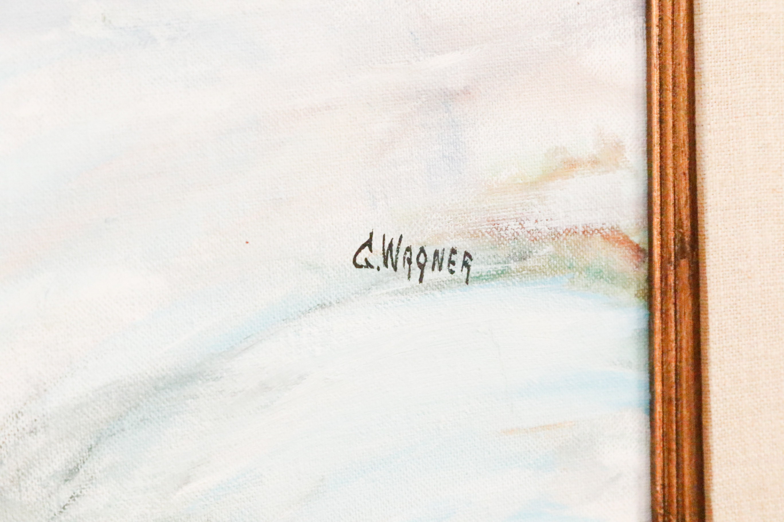 Acrylic on Canvas of Wintery Landscape