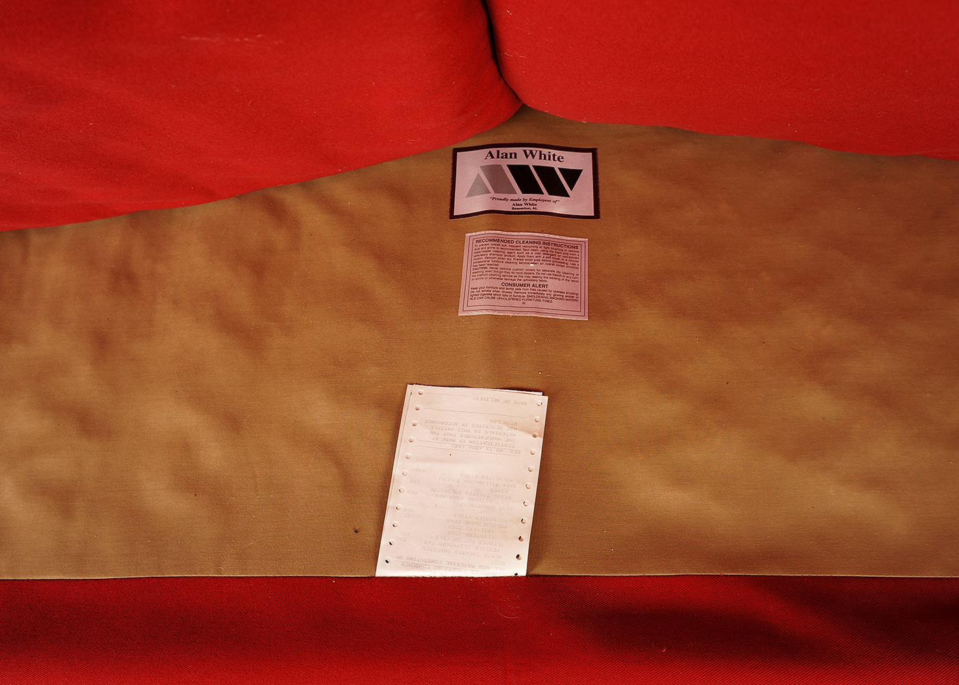 Alan White Blended Cotton Red Felt Sofa