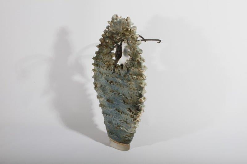 Anthony Jeroski Ruffled Pod Art Pottery Sculpture