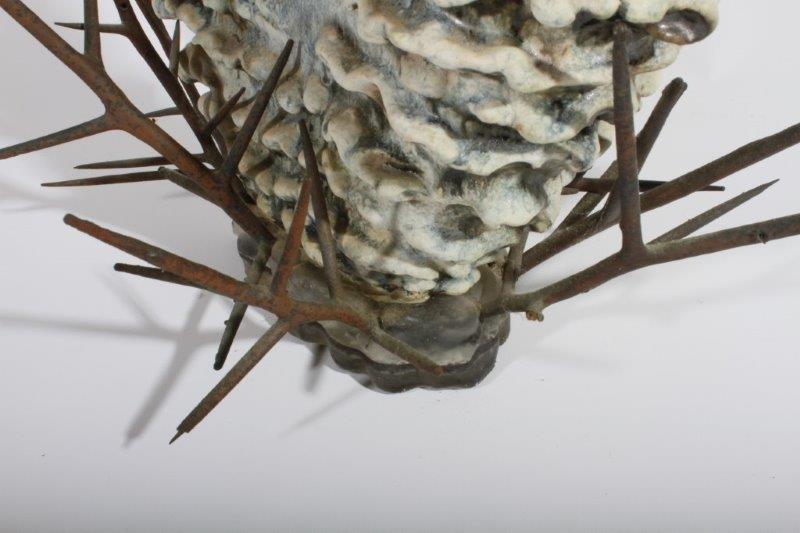 Anthony Jeroski Art Pottery Sculpture with Metal Thorns