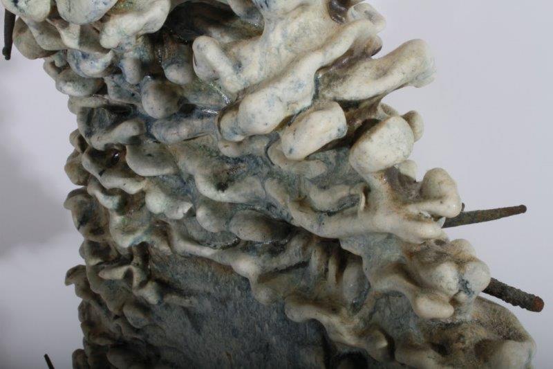 Anthony Jeroski Art Pottery Sculpture with Metal Thorns