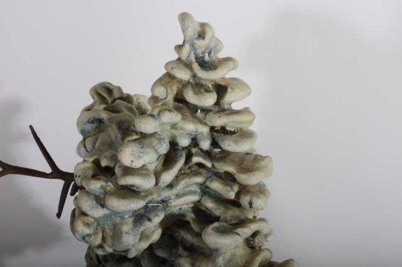 Anthony Jeroski Art Pottery Sculpture with Metal Thorns