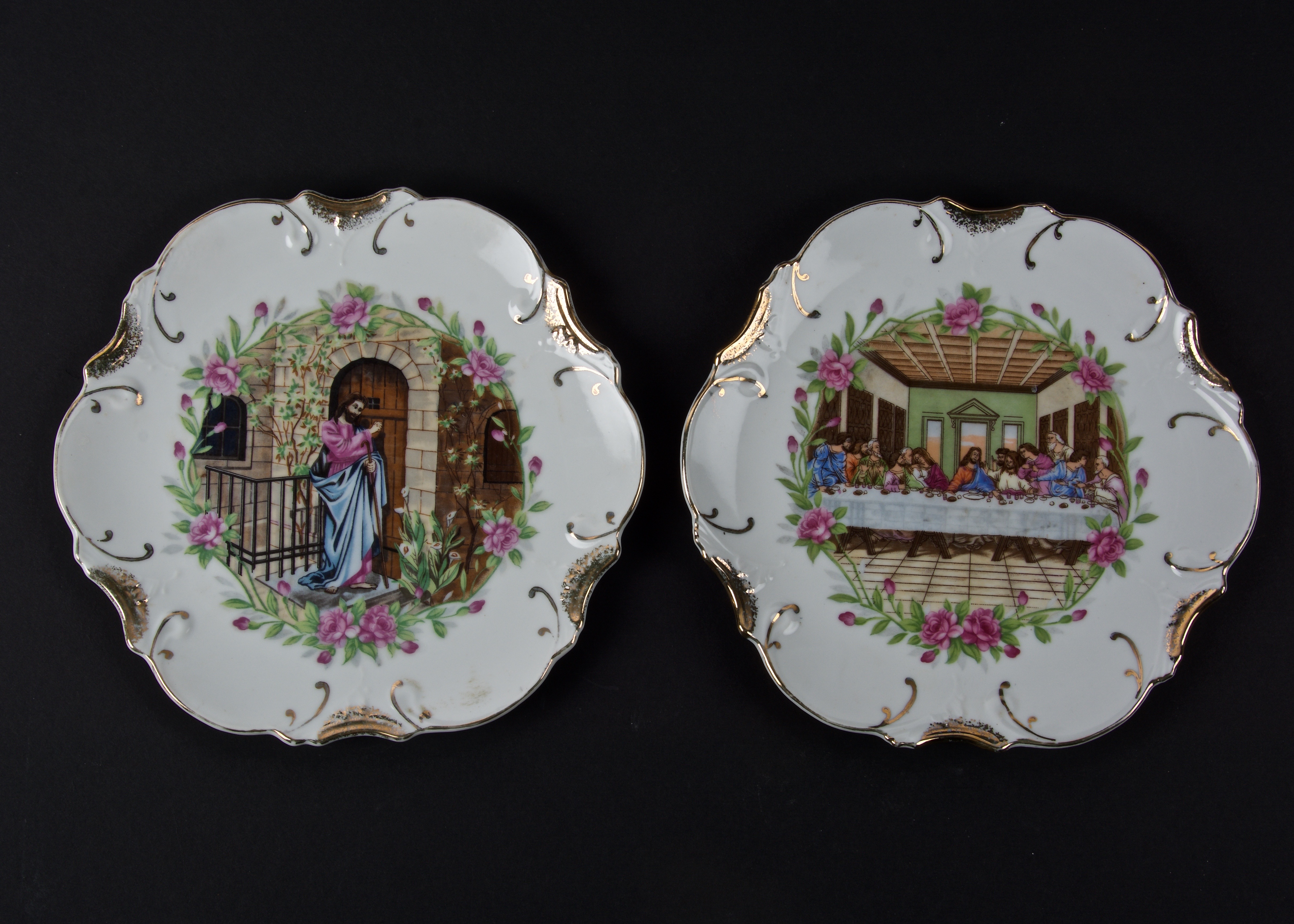 Pair of Wheelock Peoria Religious Plates