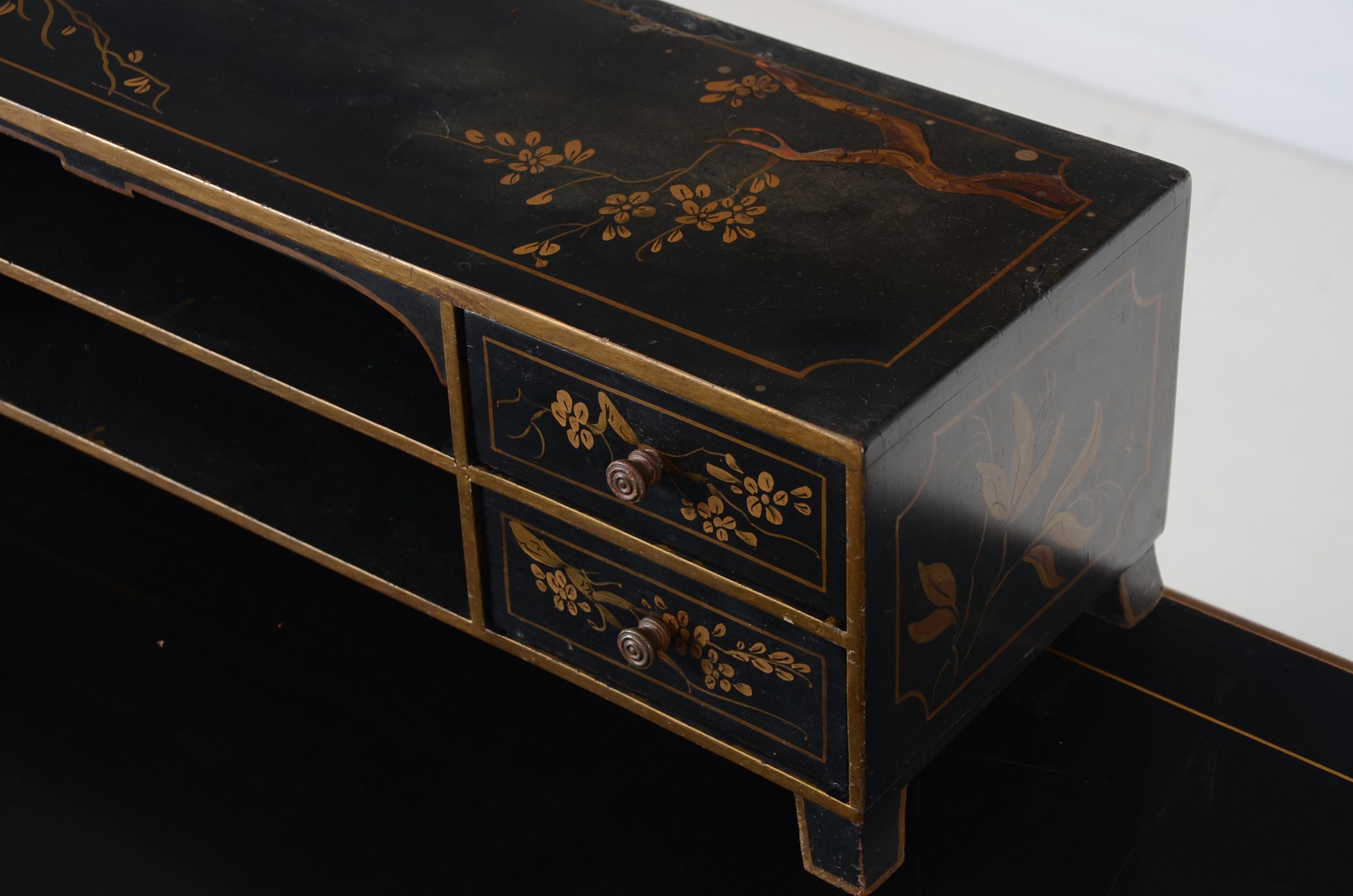 Vintage Chinoiserie Decorated Desk, Chair and Box