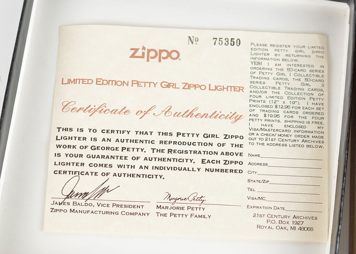Collectable Zippo Lighters Including Limited Edition Petty Girl