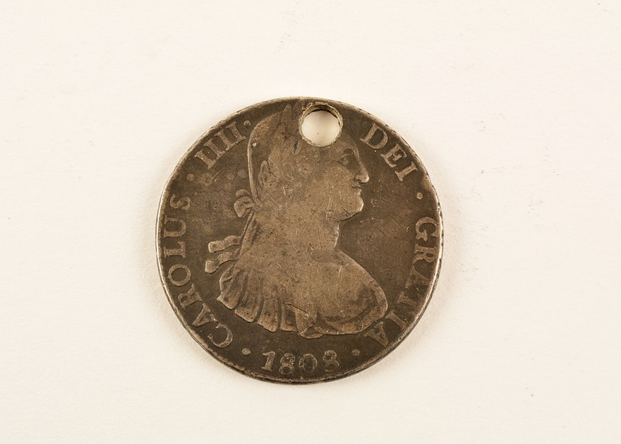 1808 Carolus IIII Dei Gratia 8 Real Silver Coin