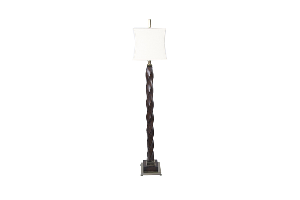 Twisted Wood Floor Lamp