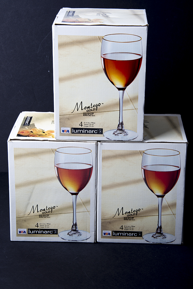 Luminarc Montego Gold Wine Glasses