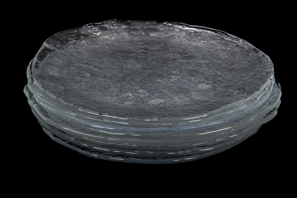 Textured Glass Dinner Plates