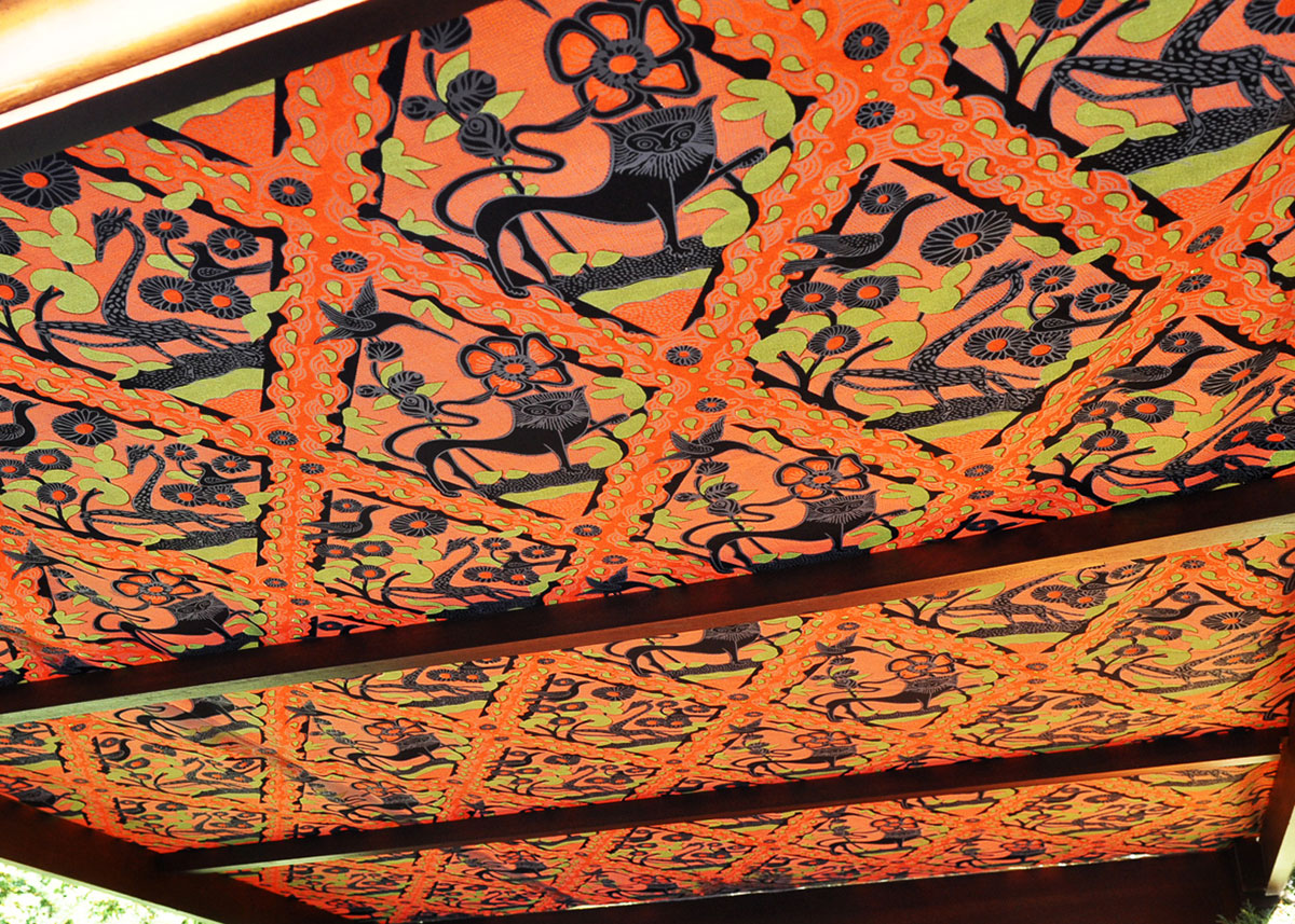 Walnut Paneled Four Post Bed with Custom Canopy and Linens