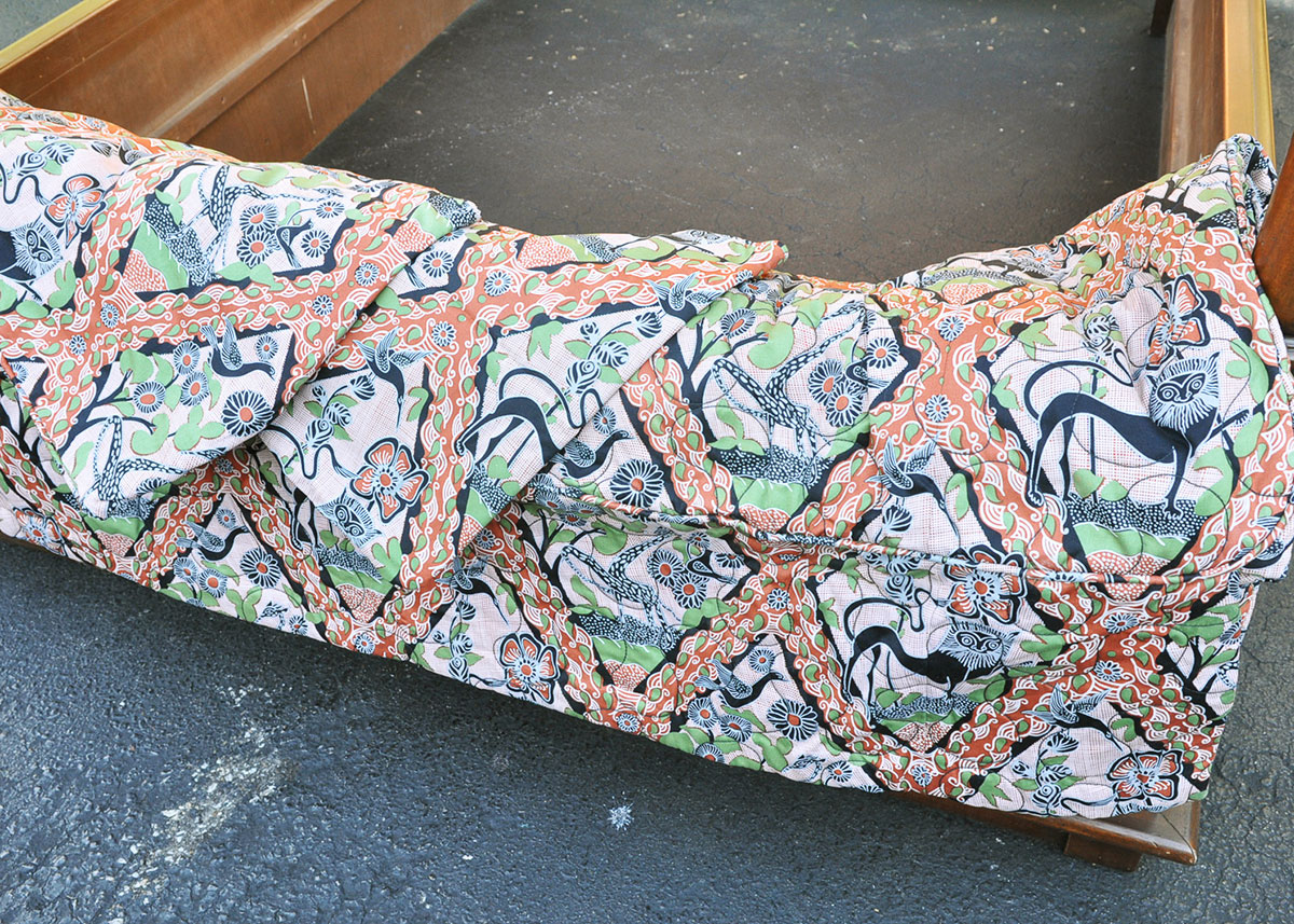 Walnut Paneled Four Post Bed with Custom Canopy and Linens