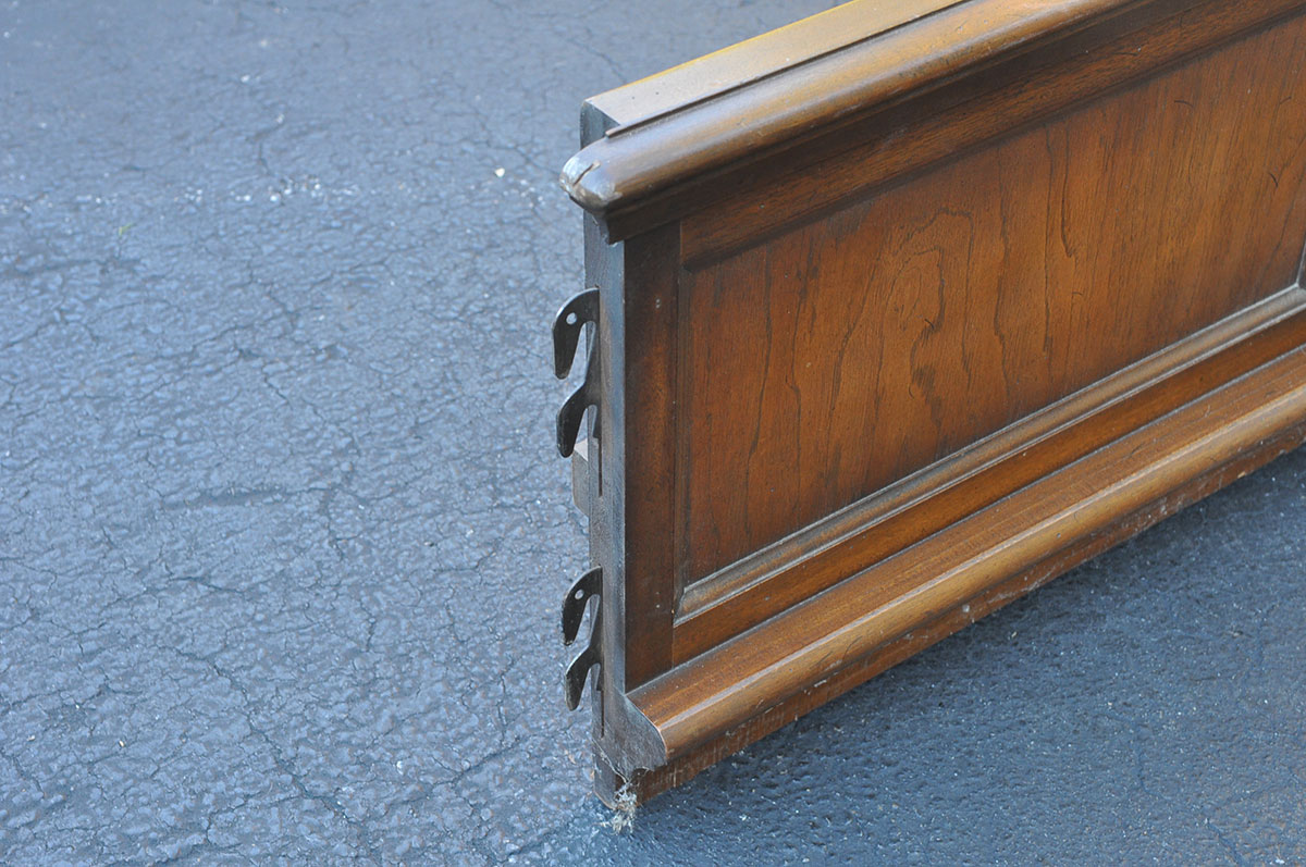 Walnut Paneled Four Post Bed with Custom Canopy and Linens