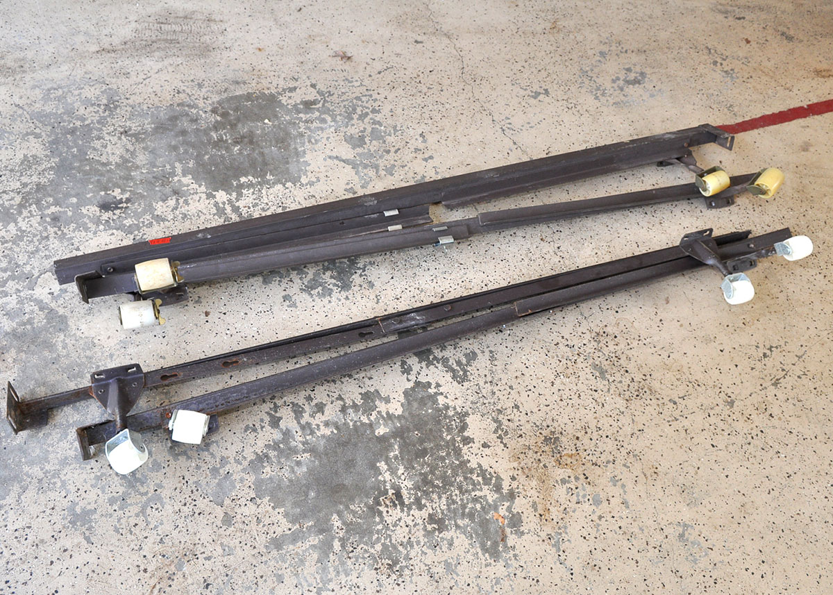 Pair of Metal Adjustable Bed Frames with Casters
