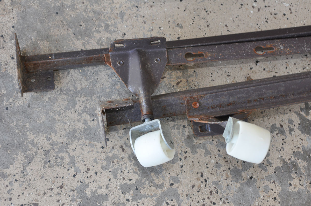 Pair of Metal Adjustable Bed Frames with Casters