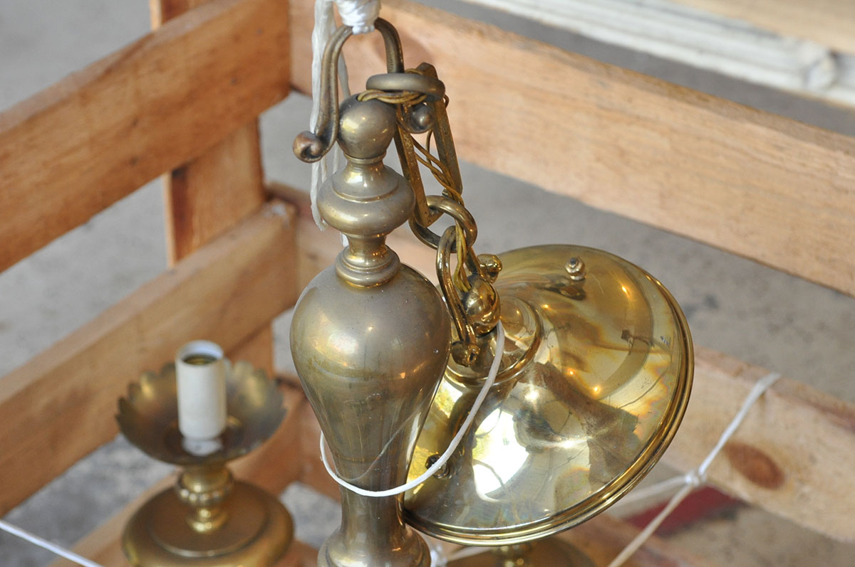 Vintage Brass Colonial Style Chandelier