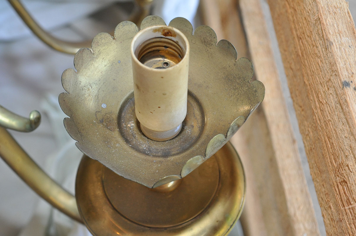 Vintage Brass Colonial Style Chandelier