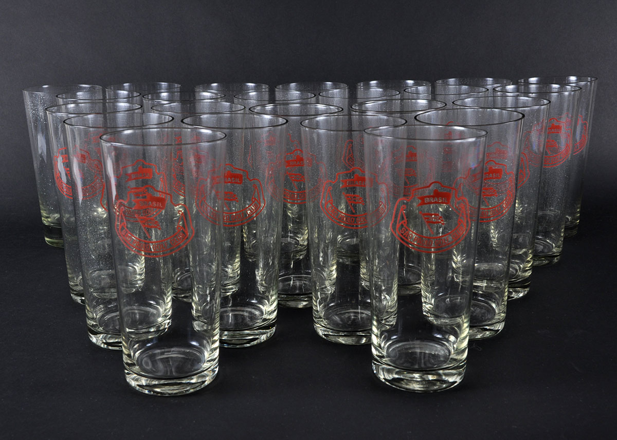 Large Set of Tall Glasses "Sao Paulo Golf Club" Branded