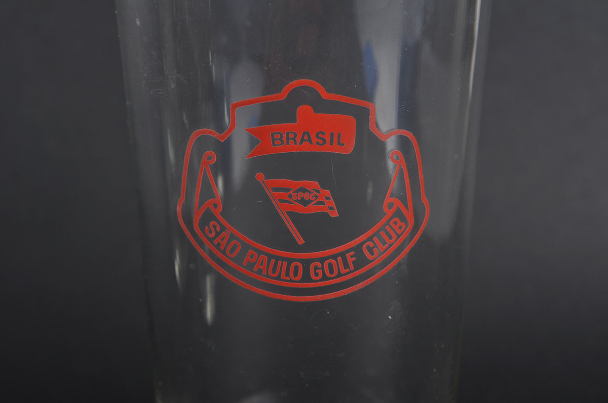 Large Set of Tall Glasses "Sao Paulo Golf Club" Branded