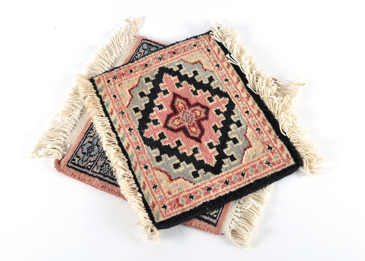 Pair of Small Hand Knotted Prayer Rugs