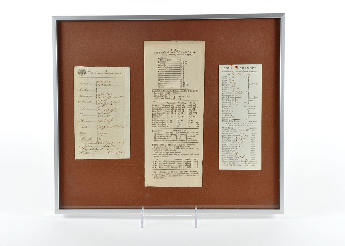 Antique Framed Exchange Documents