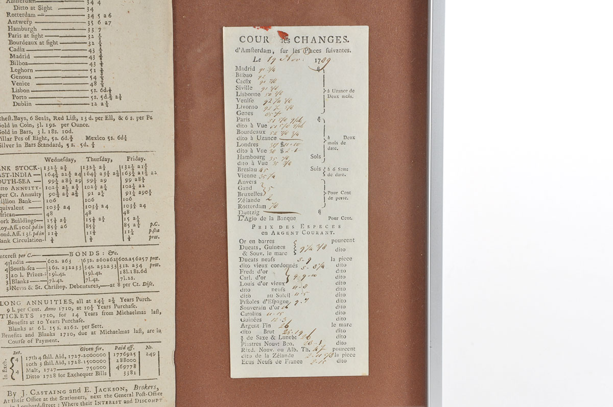 Antique Framed Exchange Documents