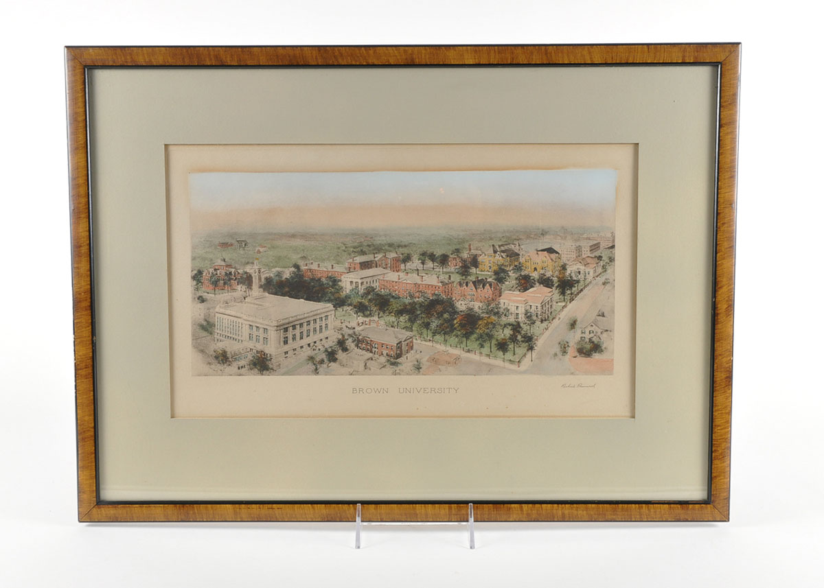 Hand Colored Lithograph of Brown University