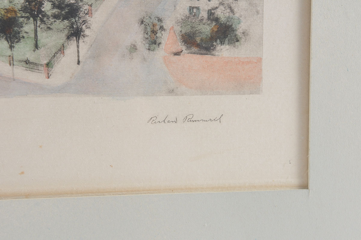 Hand Colored Lithograph of Brown University