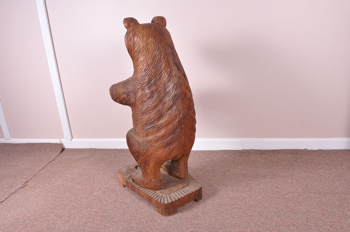 Carved Wood Bear Umbrella Stand