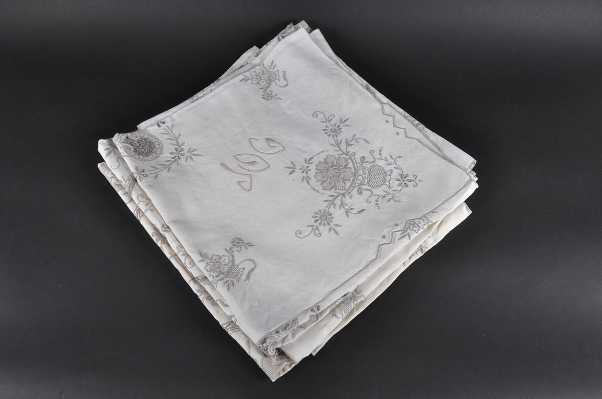 Set of Vintage White Embroidered Table Linens