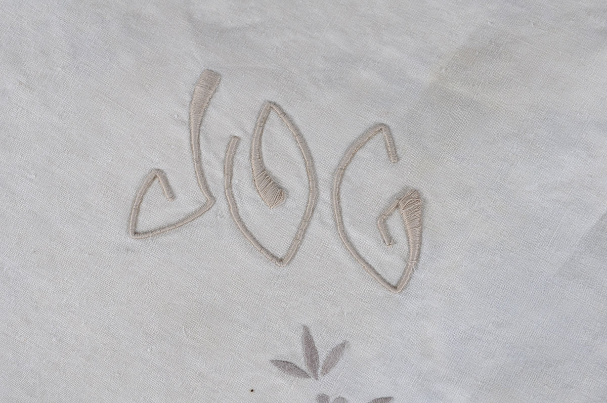 Set of Vintage White Embroidered Table Linens
