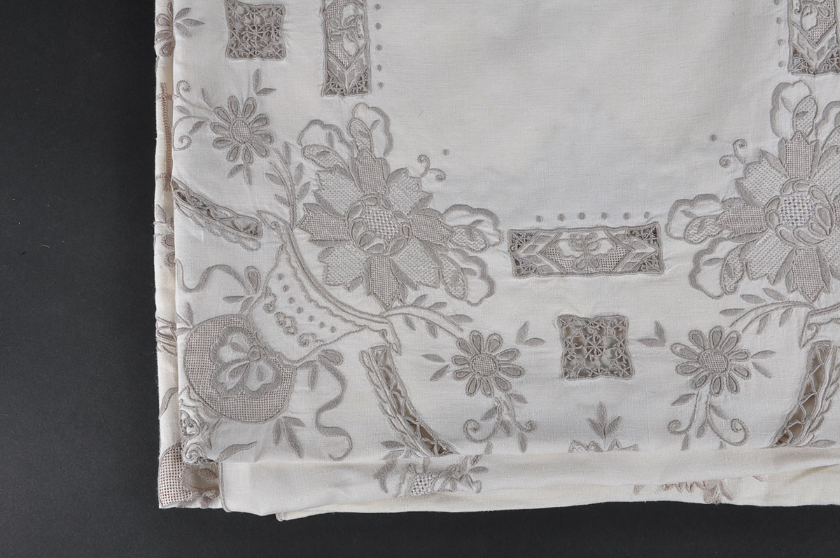 Set of Vintage White Embroidered Table Linens