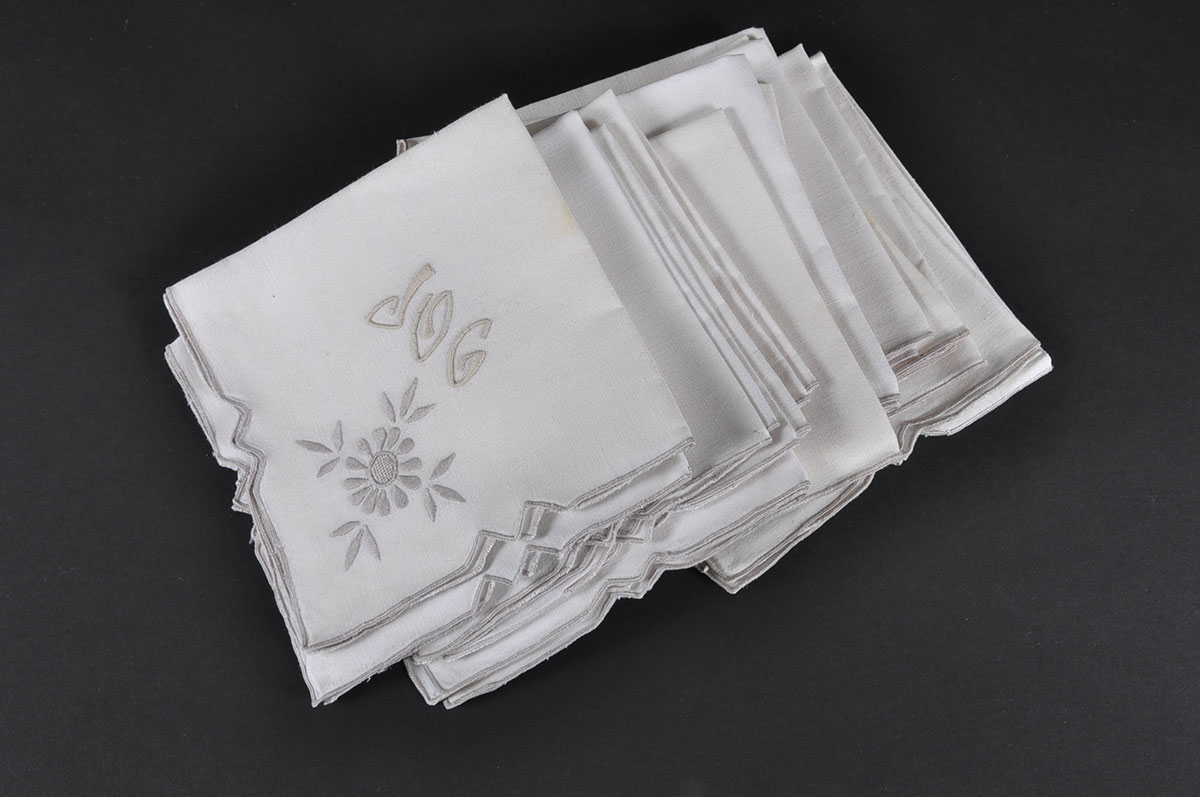 Set of Vintage White Embroidered Table Linens