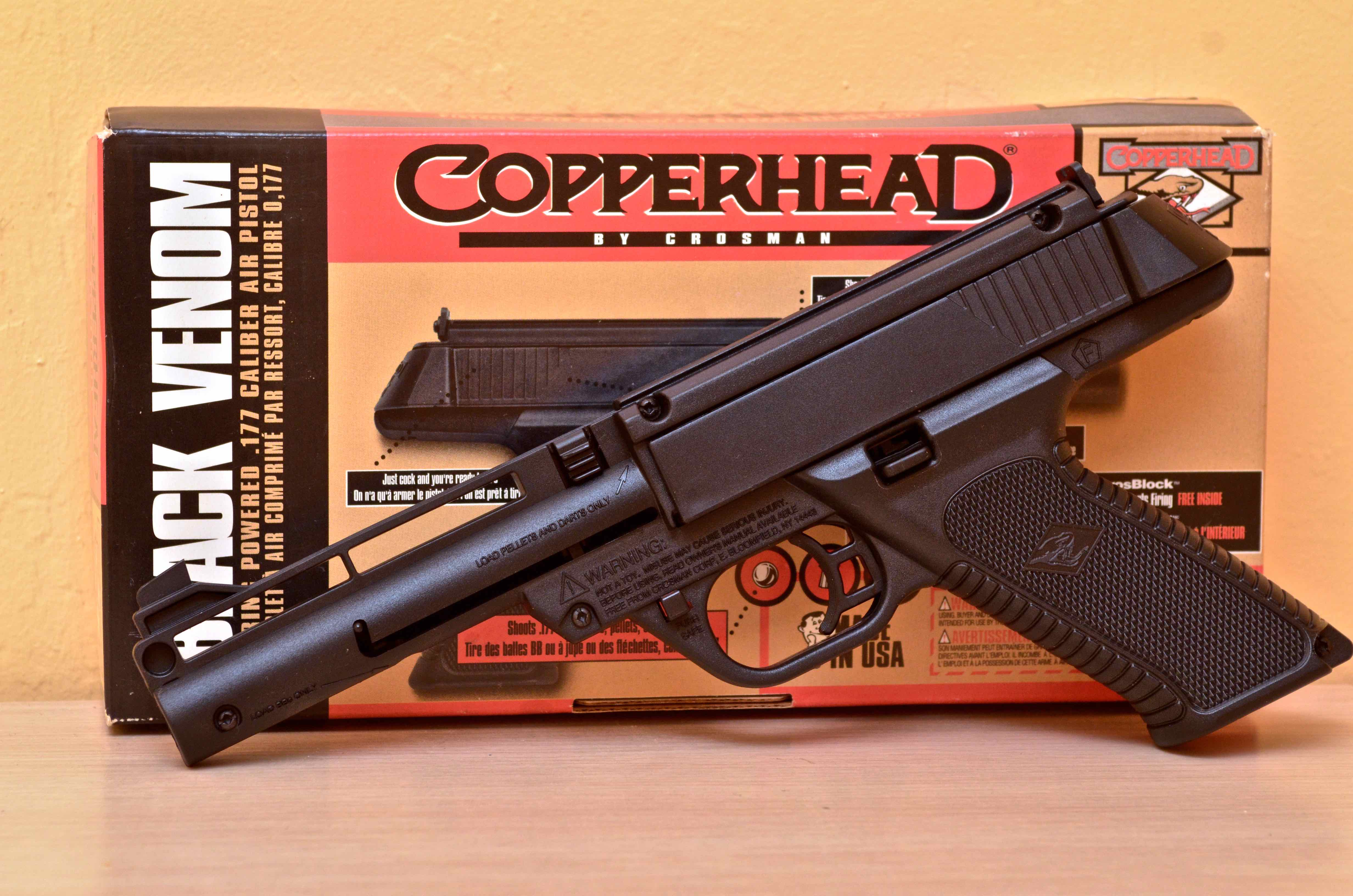 Crosman Copperhead Black Venom Air Pistol and Binoculars