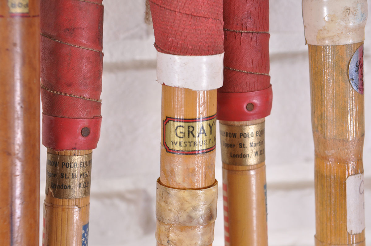Six Vintage Wood Polo Mallets