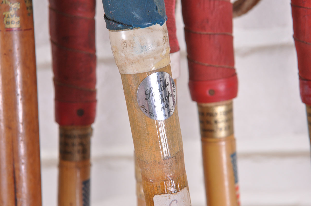 Six Vintage Wood Polo Mallets