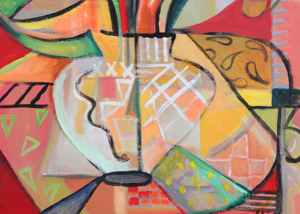 Amy Guist Original Oil on Canvas "Flowers with Crystal Vase"