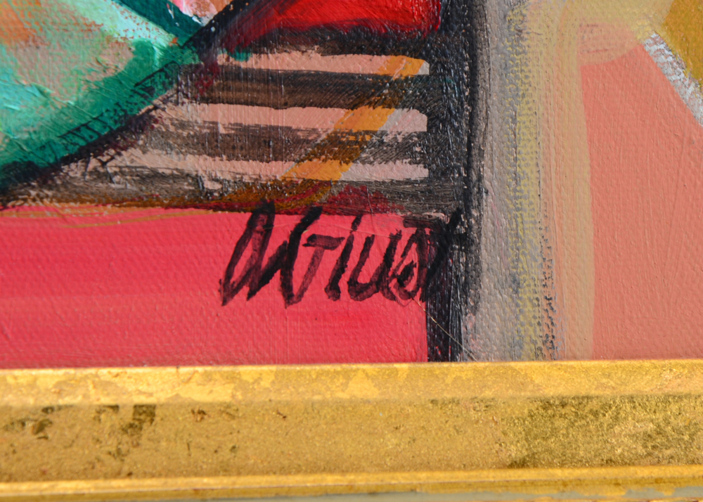 Amy Guist Original Oil on Canvas "Flowers with Crystal Vase"