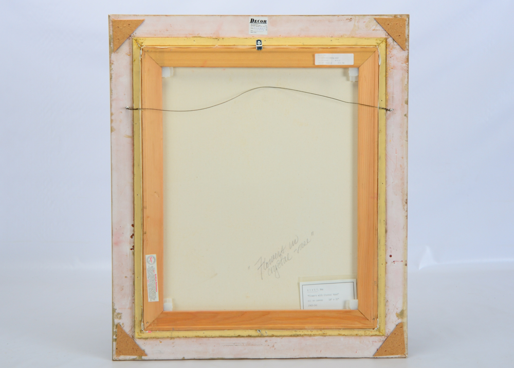 Amy Guist Original Oil on Canvas "Flowers with Crystal Vase"