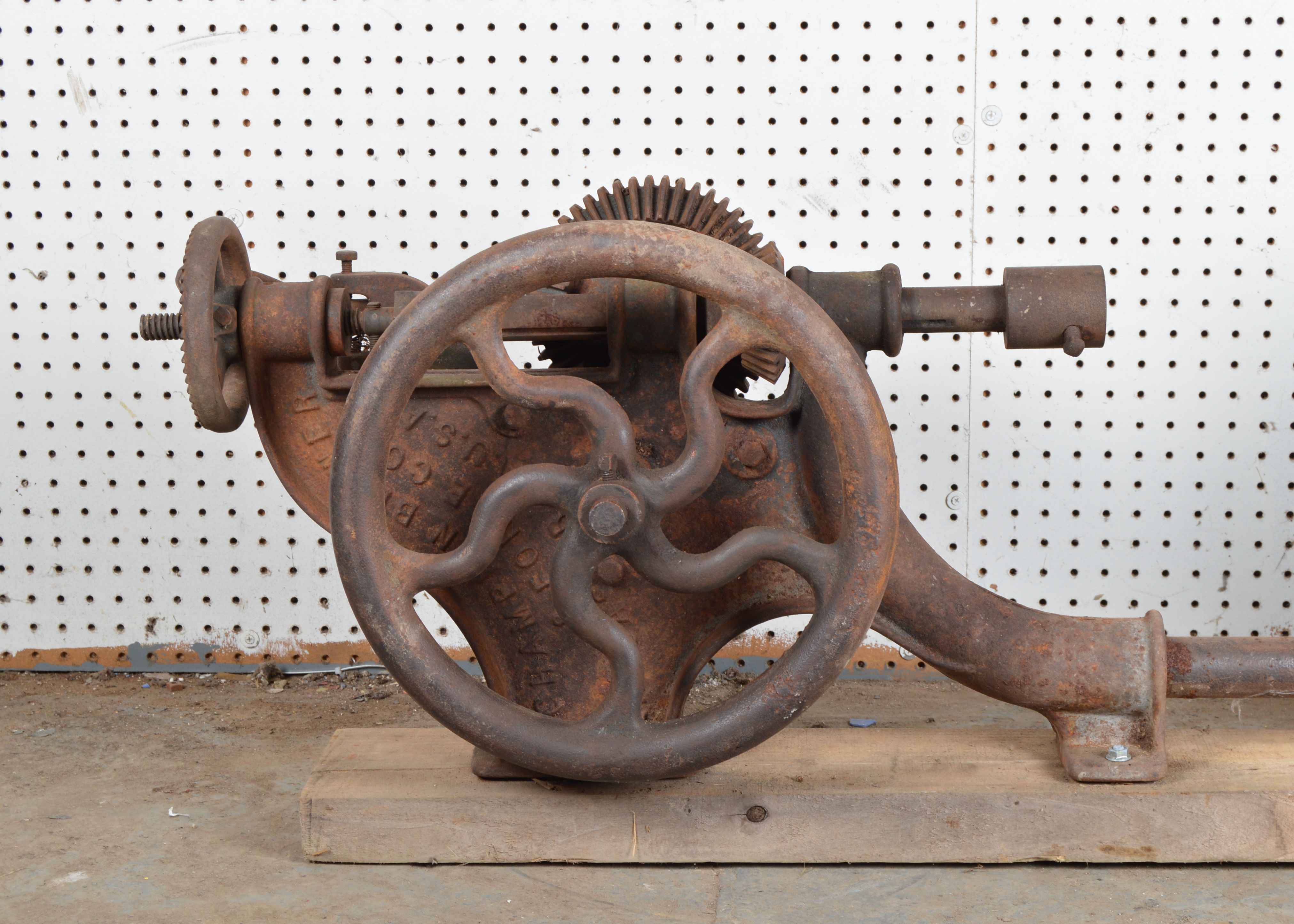 Antique Wall Mount Hand Crank Drill Press