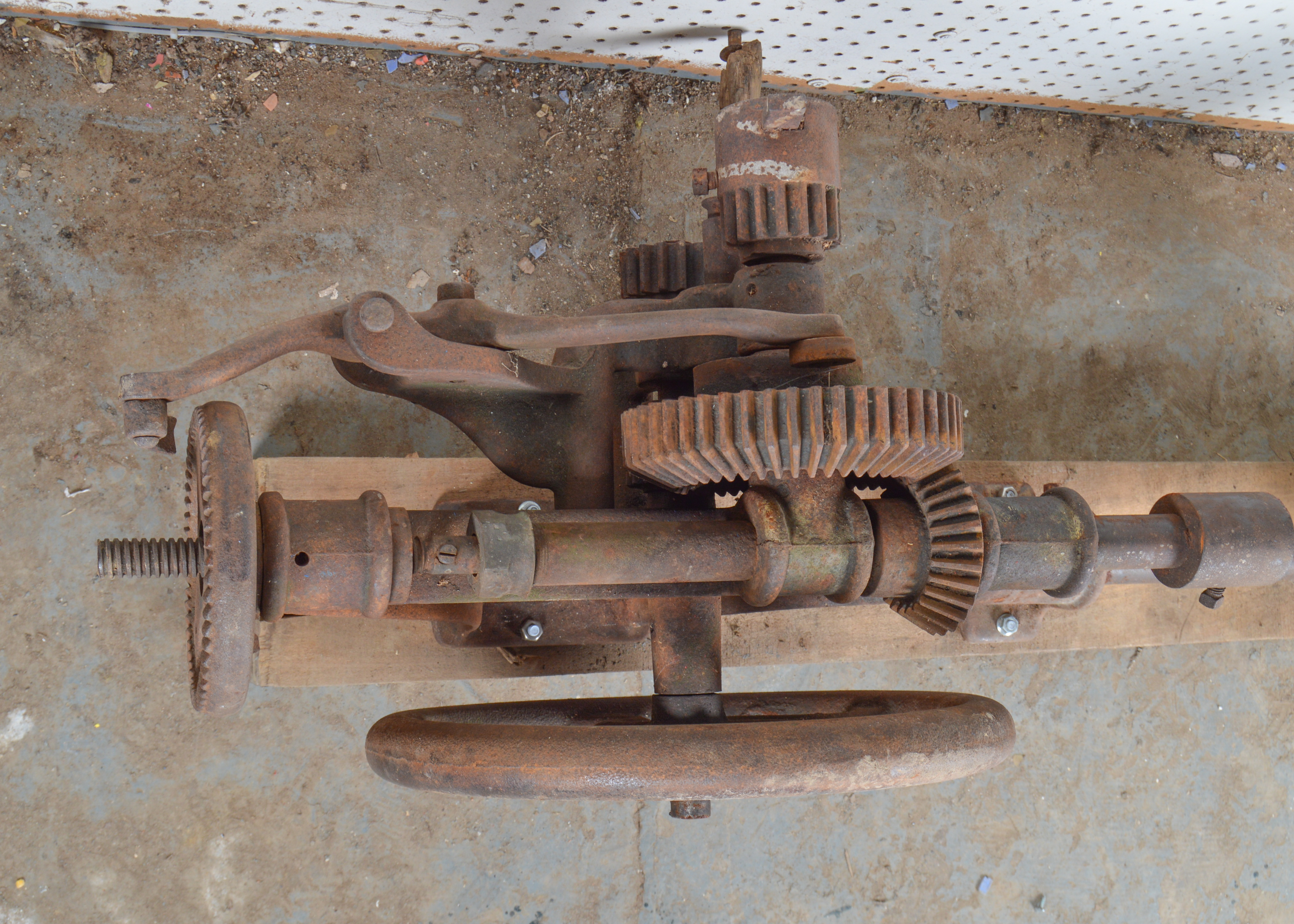 Antique Wall Mount Hand Crank Drill Press