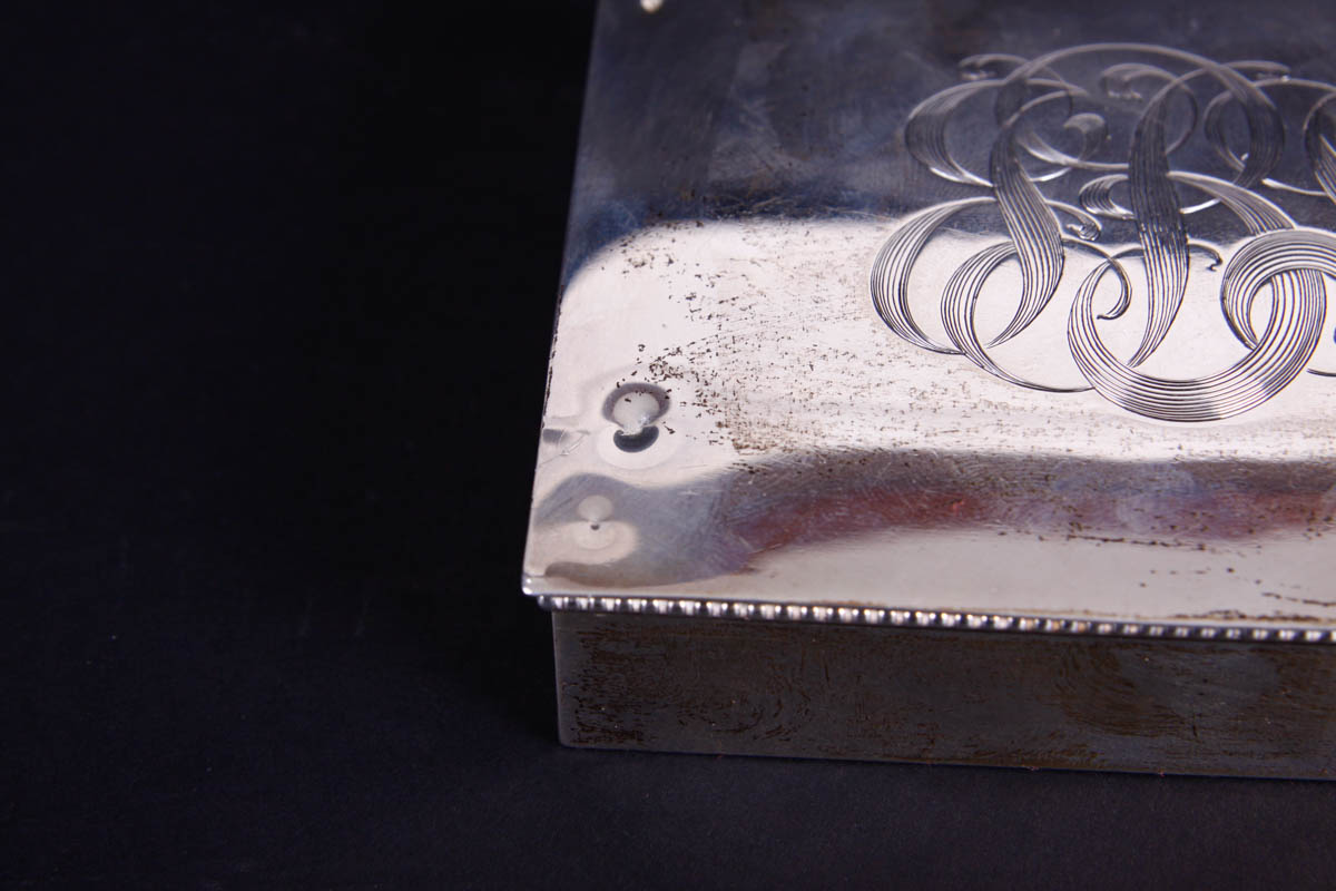 Gorham Sterling Clothes Brush and Sterling Trinket Box