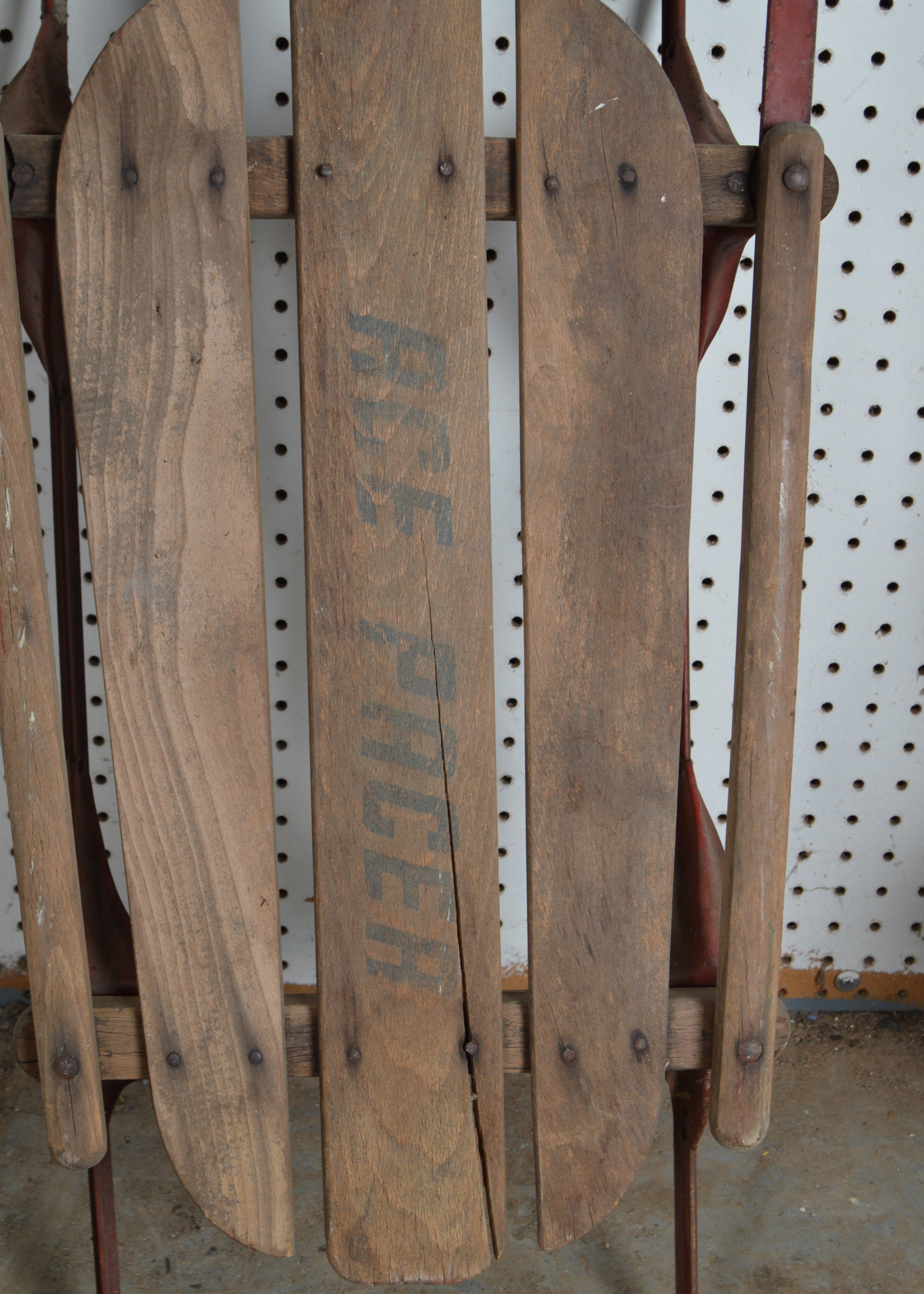 Five Vintage Wooden Sleds