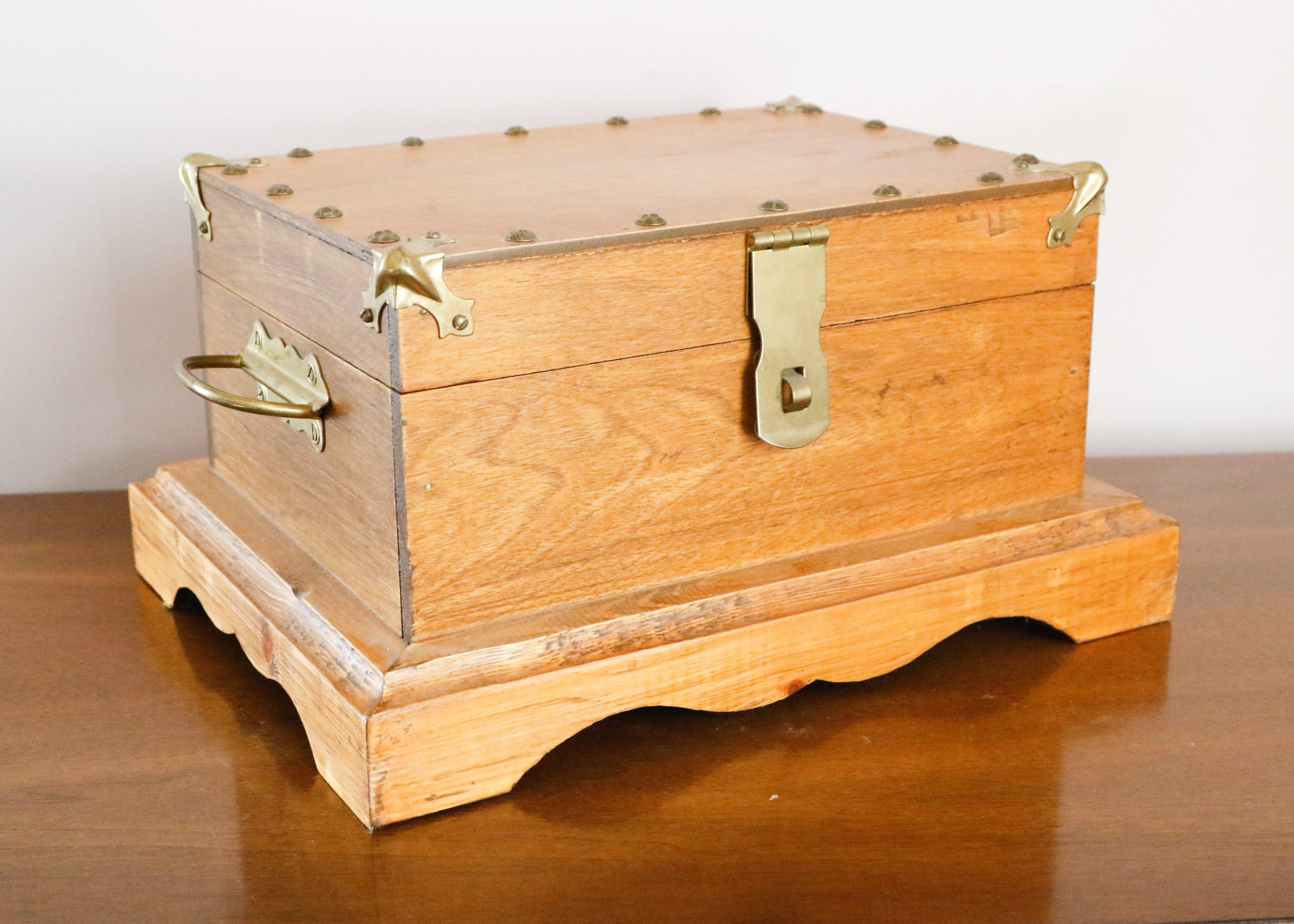 Brass Handled Wooden Box