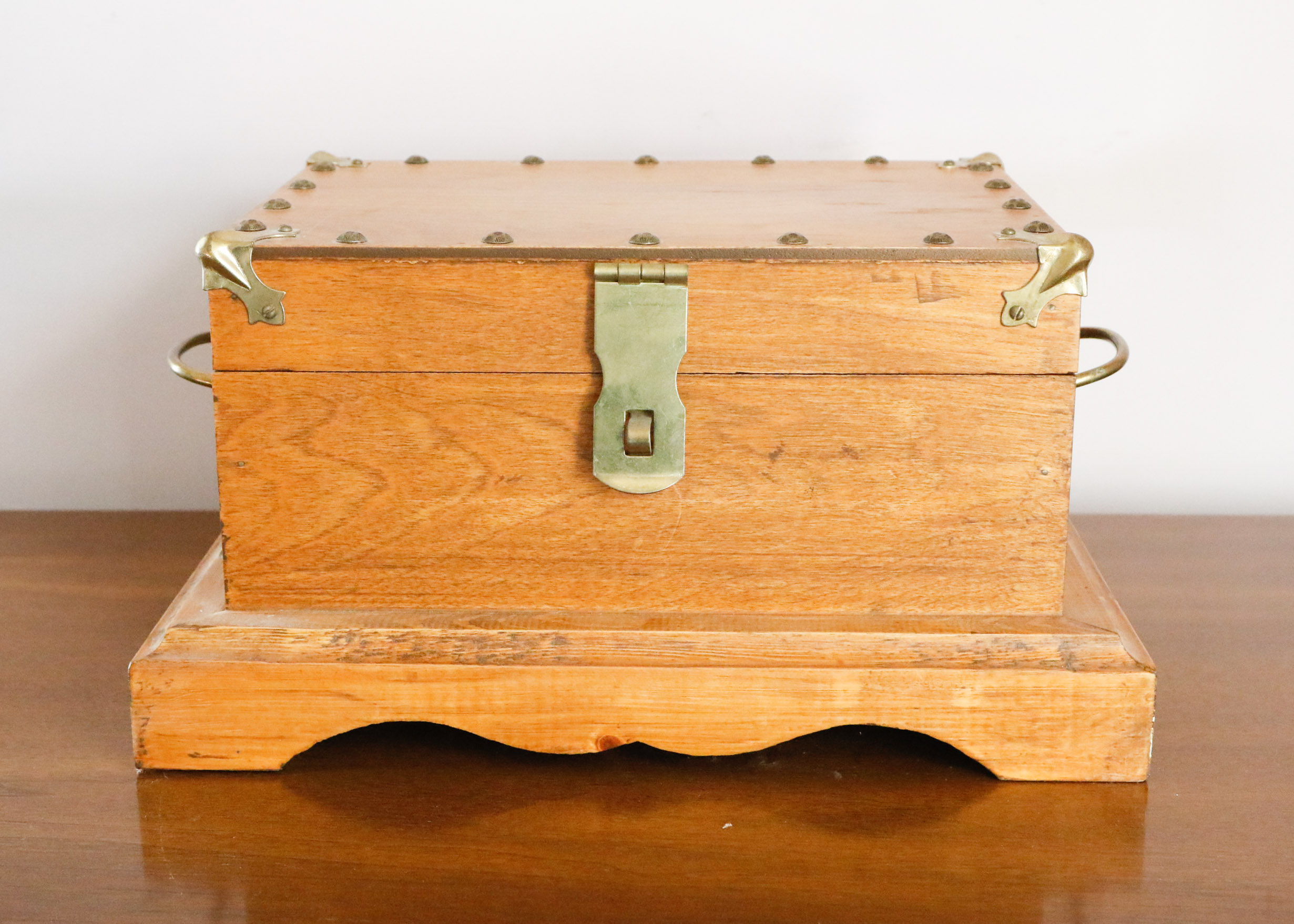 Brass Handled Wooden Box