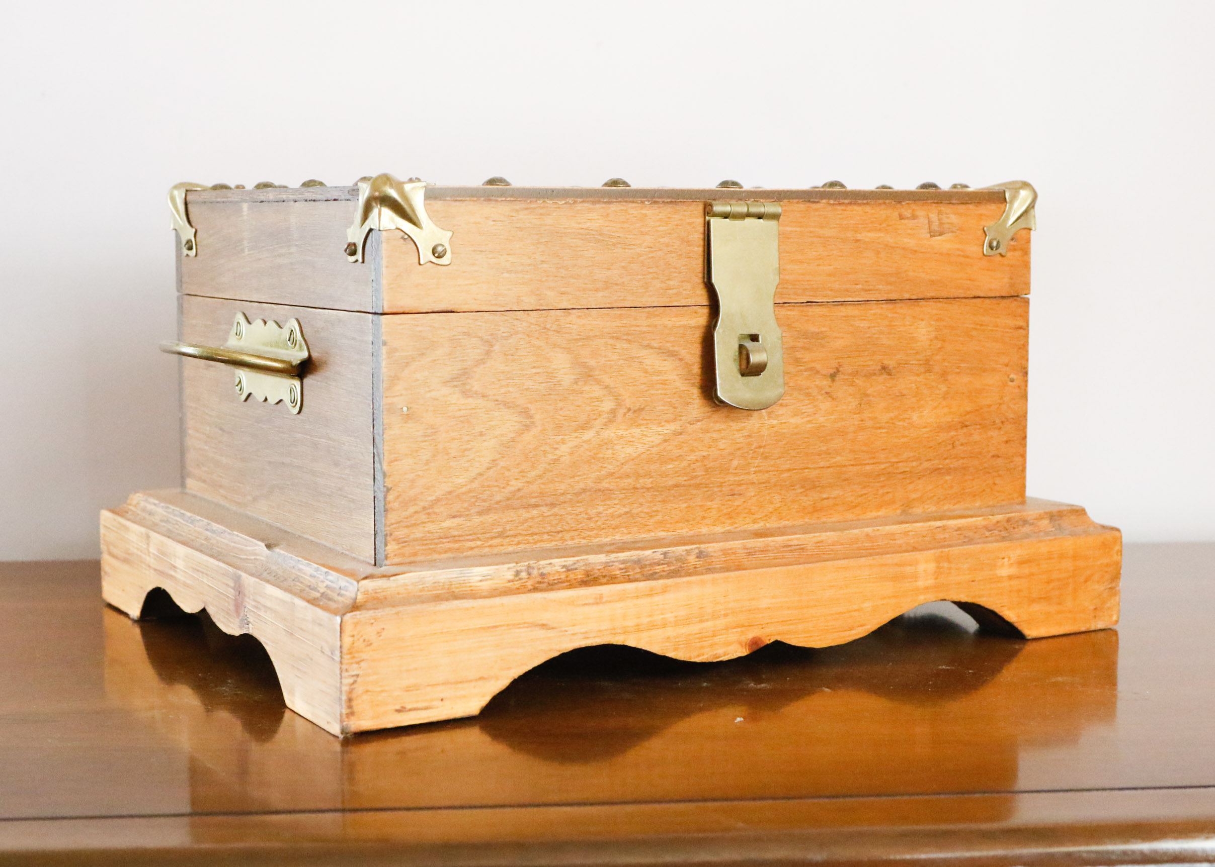 Brass Handled Wooden Box