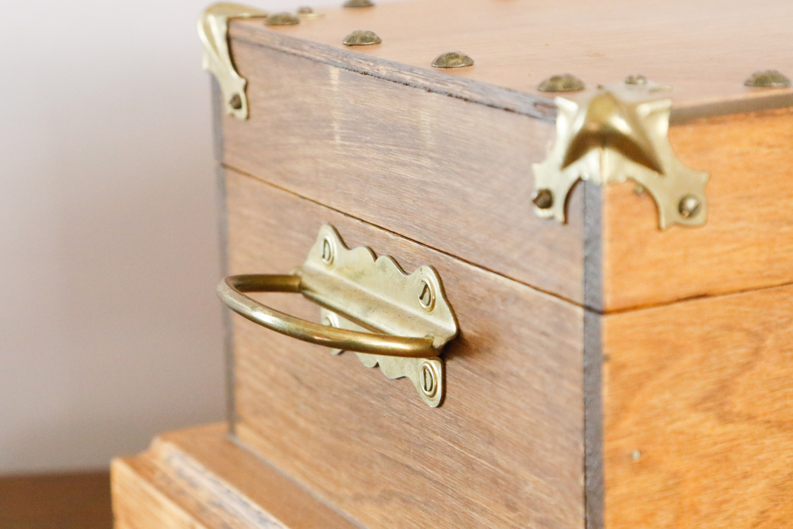 Brass Handled Wooden Box