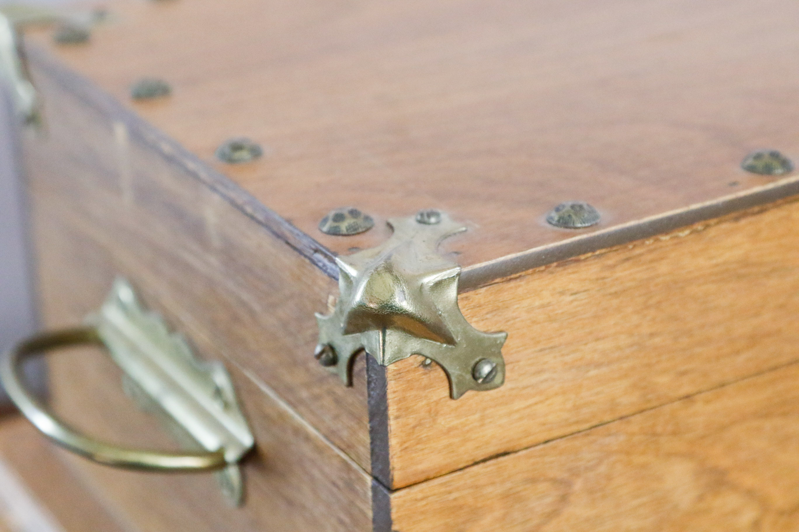 Brass Handled Wooden Box