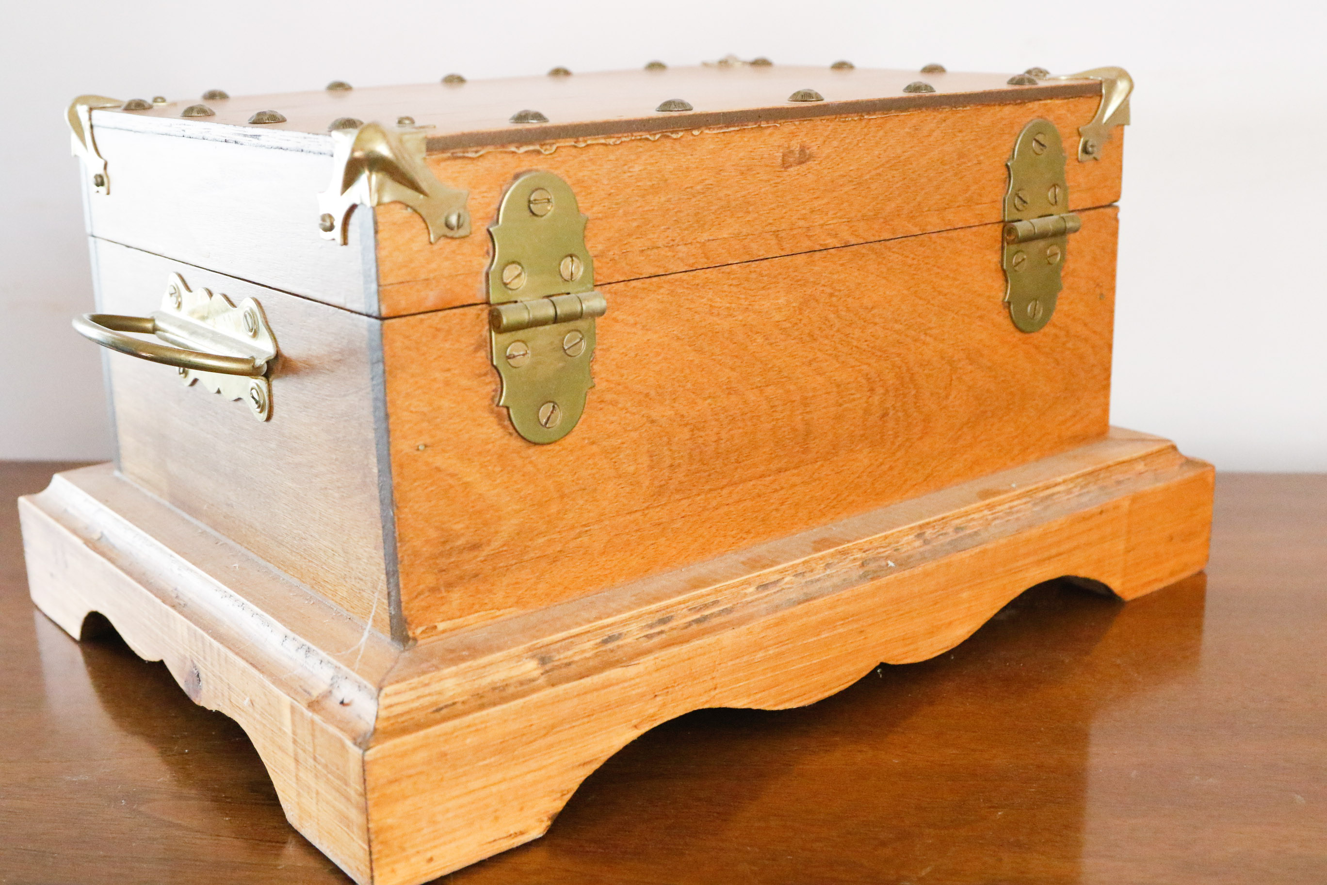 Brass Handled Wooden Box