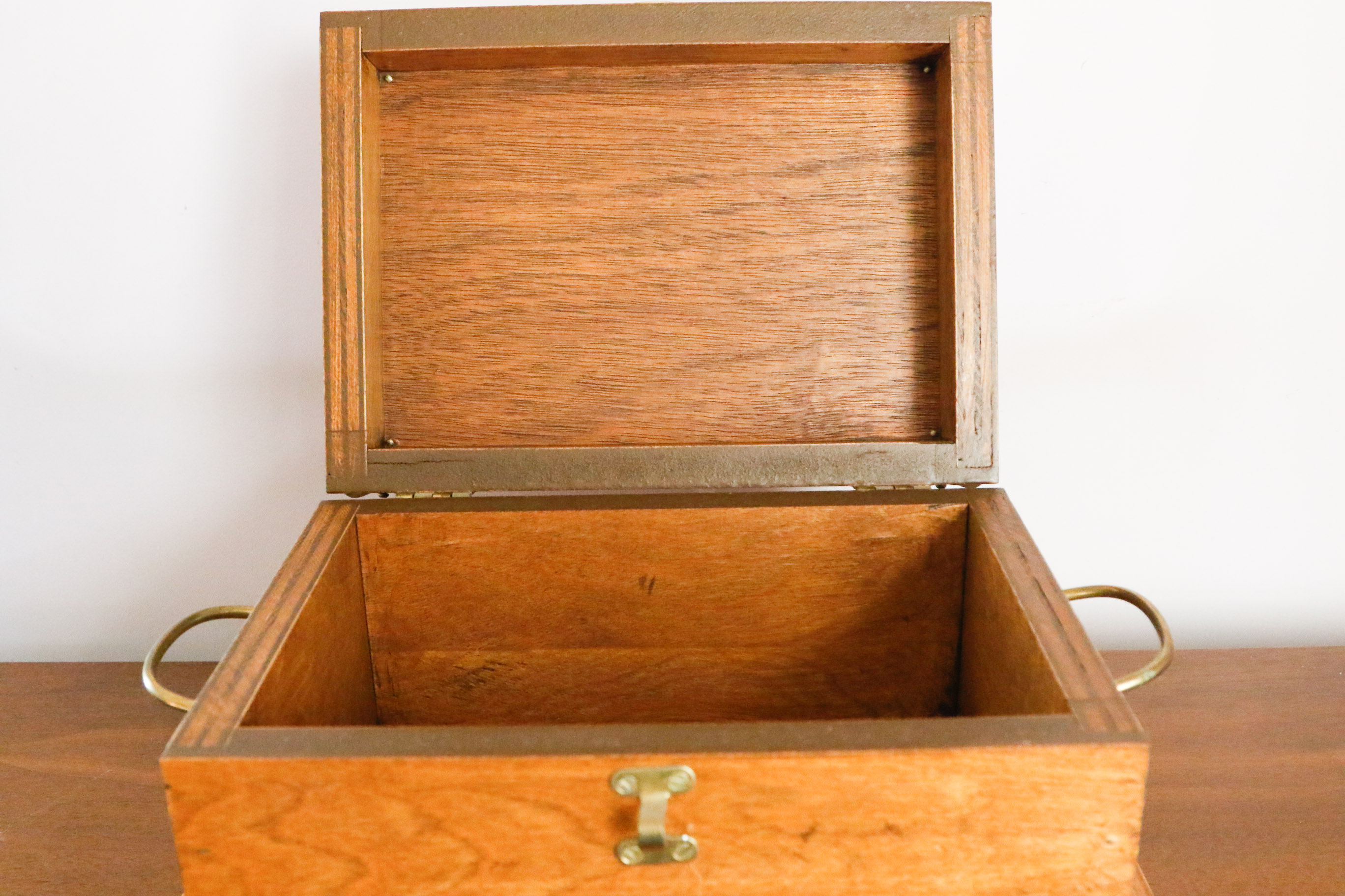 Brass Handled Wooden Box